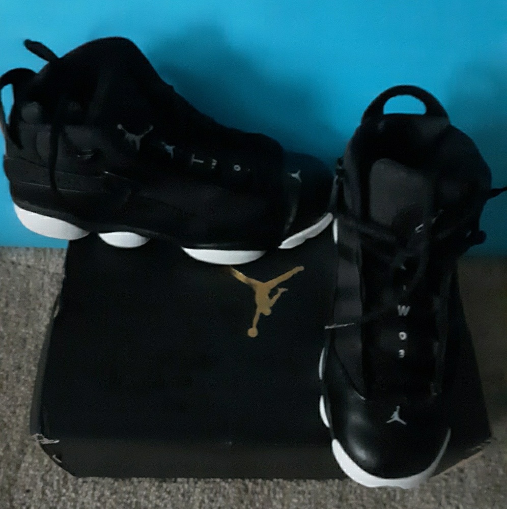 Black and silver Jordan